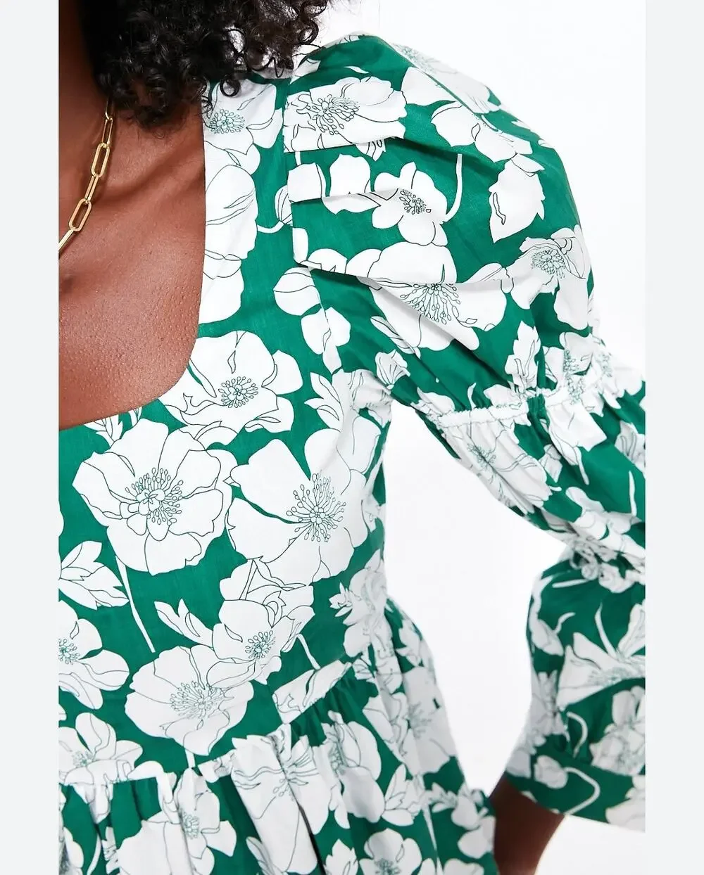 Tuckernuck Hyacinth House Green Floral Clemons Blouse NWT Size X-Small